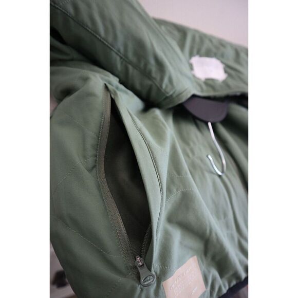 Adidas HF9105 Men Sz M Natural Green/Cream Adicross Reversible Sherpa Jacket - Picture 8 of 16